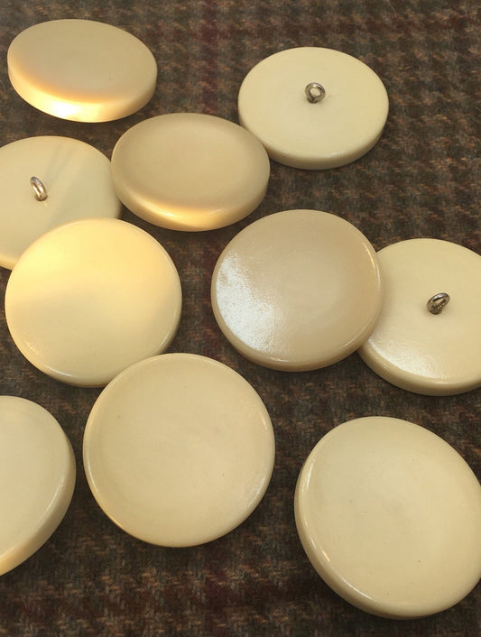 QUALITY 1-1/2" Cream Ivory Shank Buttons ITALIAN Vintage Sewing Button for Clothing / Coat & Jacket Buttons / Vintage Shank Buttons 568