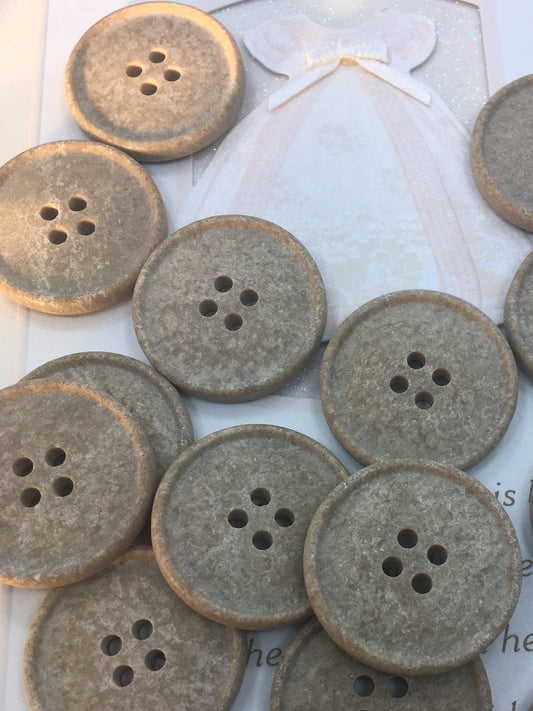 QUALITY 1" Natural Sandstone Tan Buttons ITALIAN Vintage Sewing Button for Clothing / Coat & Jacket Buttons / Designer Buttons 558