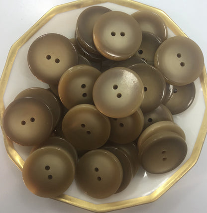 1-1/8" Light Taupe Brown Buttons ITALIAN Vintage Sewing Button for Clothing / 2 hole Buttons / Premium Quality Buttons 633