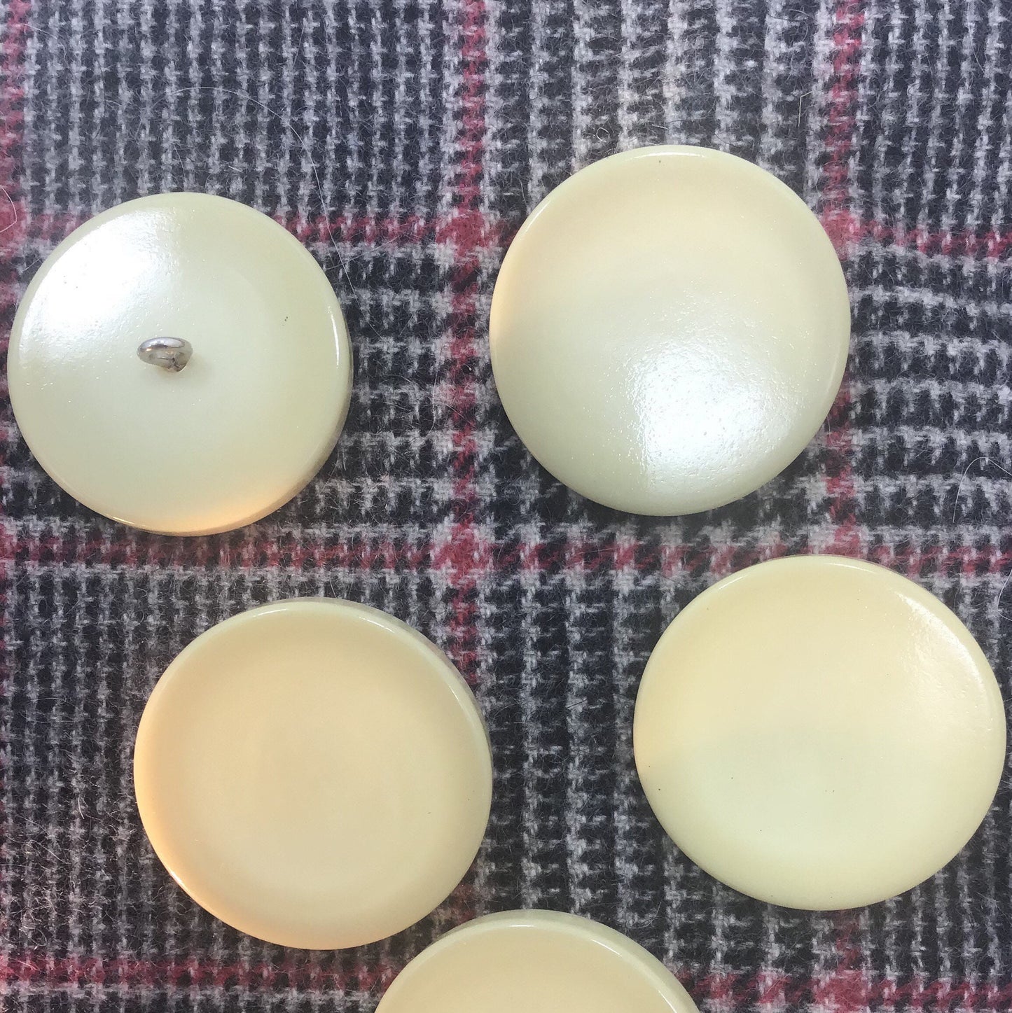 VINTAGE 1-3/8" Ivory Cream Shank Buttons ITALIAN Quality Sewing Button for Clothing / Coat & Jacket Buttons / Designer Buttons 624