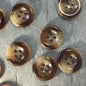 QUALITY 3/4" Clear Brown Buttons ITALIAN Vintage Sewing Button for Clothing / 4 Hole Buttons / Designer Decorative Buttons 644