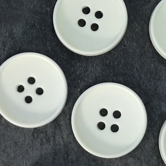 WHITE Buttons ITALIAN Vintage Sewing Button for Clothing / Wholesale 4 Hole White Buttons Made in USA 657