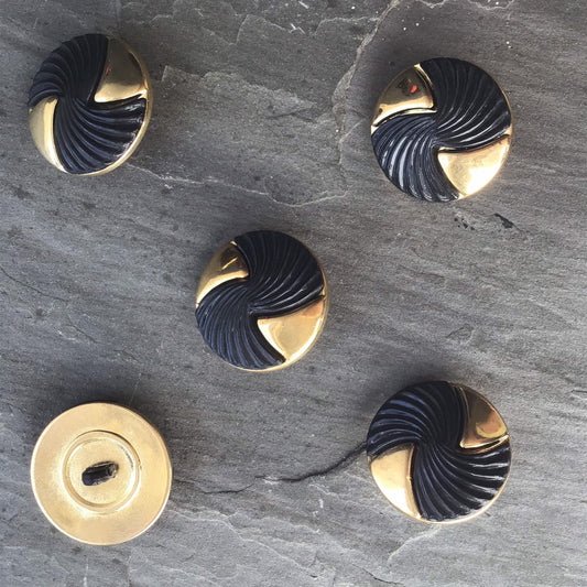 GOLD BUTTONS 1" Vintage Plastic Shank Buttons for Clothing / Blazer Buttons & Jacket Buttons / Decorative Buttons 211