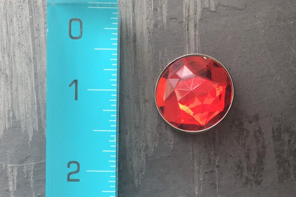 GORGEOUS RED GEM 1-1/8" Metal Buttons for Clothing / Blazer Buttons & Jacket Buttons / Dress Buttons / Decorative Buttons 172