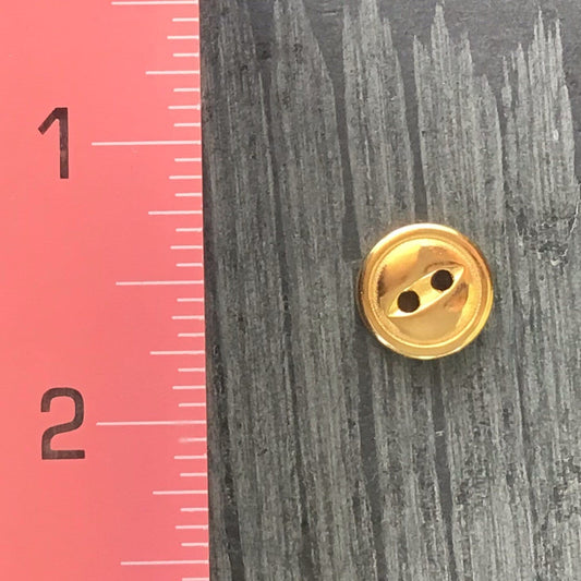 Gold Metal Buttons 2 Hole Vintage Sewing Button for Clothing / Shirt Buttons / Dress Buttons / Blouse Buttons 37