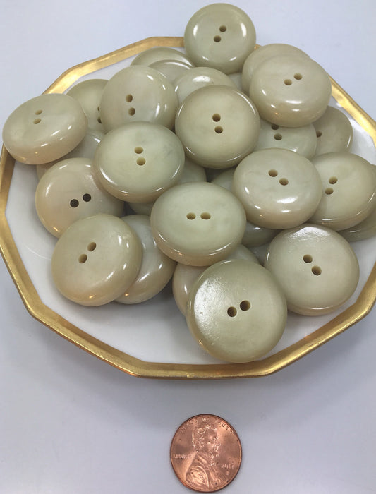 QUALITY 1" Pearl like Light Beige Buttons ITALIAN Vintage Sewing Button for Clothing / Coat & Jacket Buttons / Designer Buttons 574