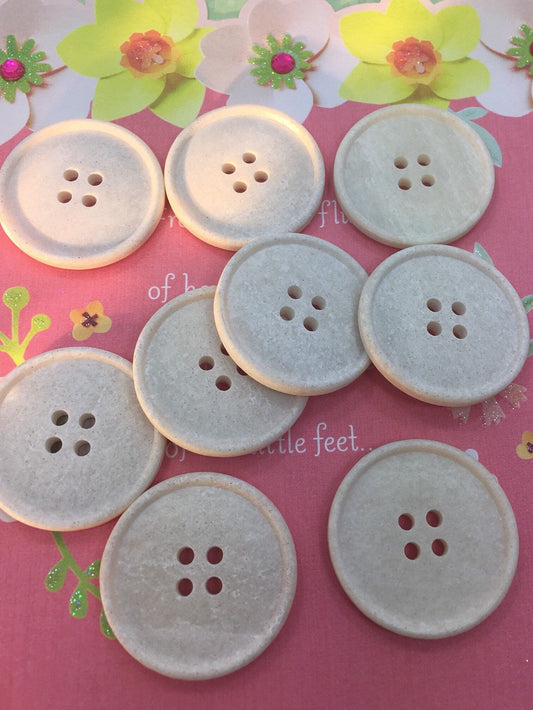 QUALITY 1 1/4" Almond White Buttons ITALIAN Vintage Sewing Button for Clothing / Coat & Jacket Buttons / Designer Decorative Buttons 557