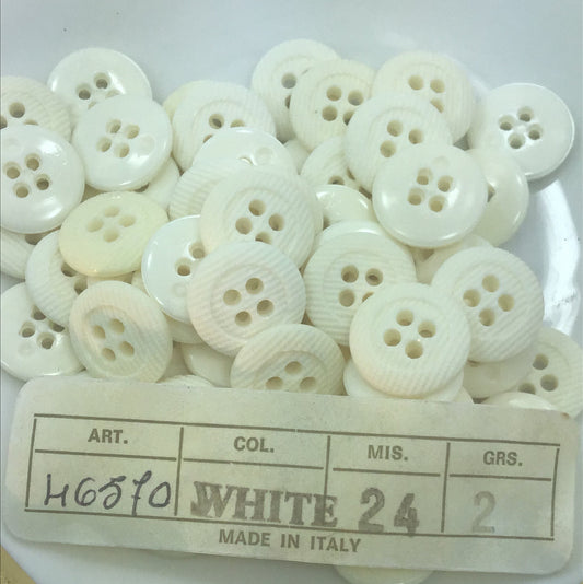 QUALITY 5/8" Off-White Buttons ITALIAN Vintage Sewing Button for Clothing / Coat & Jacket Buttons / Designer Decorative Buttons 612