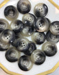 QUALITY 7/8" Stormy Grey 4 Hole Buttons ITALIAN Vintage Sewing Button for Clothing / Coat & Jacket Buttons / Designer Decorative Buttons 609