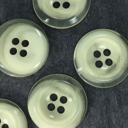 QUALITY 1-1/8" Clear Creme Buttons 4 Hole ITALIAN Vintage Sewing Button for Clothing / Coat & Jacket Buttons / Designer Buttons 659