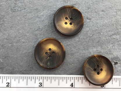 QUALITY 1-1/8" Toffee Brown Buttons ITALIAN Vintage Sewing Button for Clothing / Coat & Jacket Buttons / Designer Buttons 675