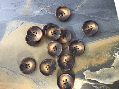 QUALITY 1-1/8" Toffee Brown Buttons ITALIAN Vintage Sewing Button for Clothing / Coat & Jacket Buttons / Designer Buttons 675