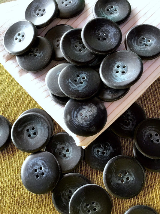 Italian BUTTONS LARGE 4 HOLE Buttons 1-1/4" (30mm) 48L Dark Navy Two Tone Buttons Vintage/ Coat Buttons/ Wholesale  Decorative Buttons 800