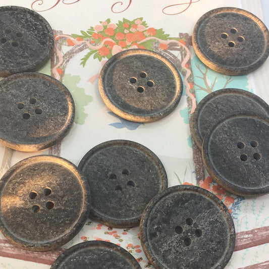 Italian Stone Grey Buttons 1-1/4” Vintage Sewing Button for Clothing / Coat & Jacket Buttons / Designer Decorative Buttons 560