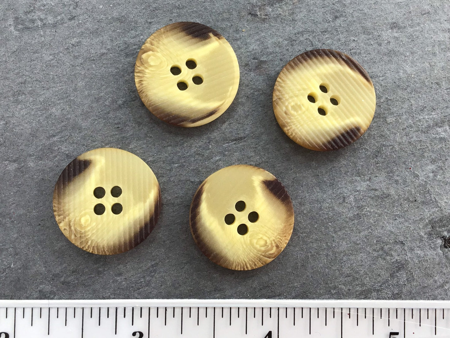 3/4" Ginger Brown 4 Hole Buttons Vintage Sewing Button for Clothing / Coat & Jacket Buttons / Designer Buttons 673