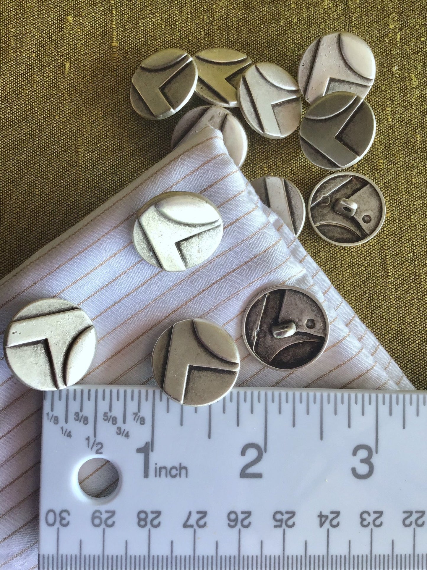 ITALIAN 3/4" SILVER EMBOSSED Buttons (19mm) 30L Fashion Texture Antique Silver Metal Button / Shank Silver Blazer Buttons 860