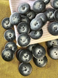 Italian Grey BUTTONS LARGE 2 HOLE Buttons 1" (25mm) 40L Gray Two Tone Buttons Vintage/ Coat Buttons/ Wholesale  Decorative Buttons 737