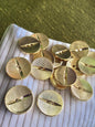 ITALIAN 2 Hole METALLIC GOLD Buttons 7/8" (23mm) 36L Vintage Sewing Button / Dress buttons / Shirt Buttons / Designer Buttons 815