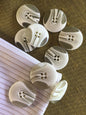 Italian WHITE CLEAR 4 Hole Buttons 1-1/8" (28mm) 44L White Two Tone Buttons Vintage/ Jacket Coat Buttons/ Wholesale Decorative Buttons 885