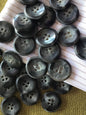 Italian MULTI GRAY 4 Hole Buttons 3/4" (19mm) 30L Multi Grey Two Tone Buttons/ Vintage Buttons/ Wholesale Decorative Buttons 889