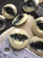 Black Eye IVORY ITALIAN VINTAGE Buttons for Coat and Jacket 1-3/8” / 35mm / 54L Sewing Buttons for Clothing / 2 Hole Decorative Buttons 502