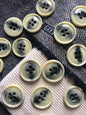 ITALIAN VINTAGE Beige Grey 4 Hole Buttons 1-3/16" (30mm) 48L Jacket Buttons Premium Quality Coat Buttons / Decorative Sewing Buttons 510