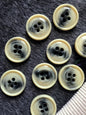 ITALIAN VINTAGE Beige Grey 4 Hole Buttons 1-3/16" (30mm) 48L Jacket Buttons Premium Quality Coat Buttons / Decorative Sewing Buttons 510