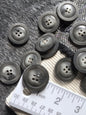 ITALIAN Buttons Ash Grey with Swirl VINTAGE Buttons 1-1/8" (28mm) 44L Jacket & Coat Buttons / 4 Hole Sewing Buttons for Clothing 514