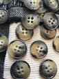 ITALIAN Taupe Grey Clear SWIRL Buttons VINTAGE 4 Hole Buttons for Clothing / Jacket Buttons / Coat Buttons / Designer Decorative Buttons 516