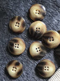 ITALIAN Designer Toffee Brown Buttons VINTAGE 4 Hole Buttons for Clothing 1-1/4" (32mm) 50L Premium Quality Coat & Jacket Buttons 517