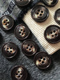 ITALIAN Chocolate Brown Cream VINTAGE Buttons Premium Quality Coat & Jacket Buttons 1-1/4" (32mm) 50L Designer Decorative Buttons 518