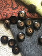 ITALIAN Pearl-like Thick Brown Buttons 15/16" (22mm) 36L Designer Vintage Thick Buttons 2 Hole Buttons 521