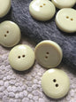 VINTAGE Cream Ivory LARGE Buttons ITALIAN Designer Buttons 1-3/16" (29mm) 48L Thick 2 Hole Coat Buttons 524