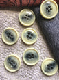 ITALIAN VINTAGE Cream Ivory Grey Buttons 1-3/8" (35mm) 54L Sewing Buttons for Clothing 4 Hole Decorative Buttons 528