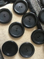 LARGE BLACK Buttons VINTAGE Italian Buttons for Coat / Jacket Buttons / 35mm Black 2 Hole Buttons / 54L Big Buttons Wholesale 505