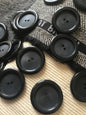 LARGE BLACK Buttons VINTAGE Italian Buttons for Coat / Jacket Buttons / 35mm Black 2 Hole Buttons / 54L Big Buttons Wholesale 505