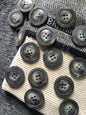 ITALIAN Buttons Ash Grey with Swirl VINTAGE Buttons 1-1/8" (28mm) 44L Jacket & Coat Buttons / 4 Hole Sewing Buttons for Clothing 514