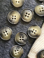 ITALIAN Taupe Grey Clear SWIRL Buttons VINTAGE 4 Hole Buttons for Clothing / Jacket Buttons / Coat Buttons / Designer Decorative Buttons 516