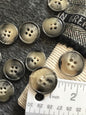 ITALIAN Taupe Grey Clear SWIRL Buttons VINTAGE 4 Hole Buttons for Clothing / Jacket Buttons / Coat Buttons / Designer Decorative Buttons 516