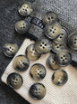 ITALIAN Taupe Grey Clear SWIRL Buttons VINTAGE 4 Hole Buttons for Clothing / Jacket Buttons / Coat Buttons / Designer Decorative Buttons 516