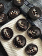 ITALIAN Chocolate Brown Cream VINTAGE Buttons Premium Quality Coat & Jacket Buttons 1-1/4" (32mm) 50L Designer Decorative Buttons 518