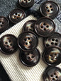 ITALIAN Chocolate Brown Cream VINTAGE Buttons Premium Quality Coat & Jacket Buttons 1-1/4" (32mm) 50L Designer Decorative Buttons 518