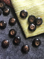 ITALIAN Pearl-like Thick Brown Buttons 15/16" (22mm) 36L Designer Vintage Thick Buttons 2 Hole Buttons 521