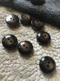 ITALIAN Pearl-like Thick Brown Buttons 15/16" (22mm) 36L Designer Vintage Thick Buttons 2 Hole Buttons 521