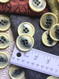 ITALIAN VINTAGE Cream Ivory Grey Buttons 1-3/8" (35mm) 54L Sewing Buttons for Clothing 4 Hole Decorative Buttons 528