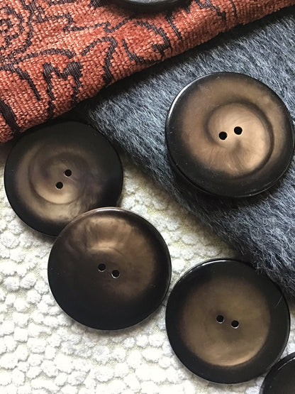 ITALIAN QUALITY 2 Hole Dark Chocolate Brown Buttons 1-3/4" (44mm) 72L Vintage Sewing Button for Clothing / Coat & Jacket Buttons 530