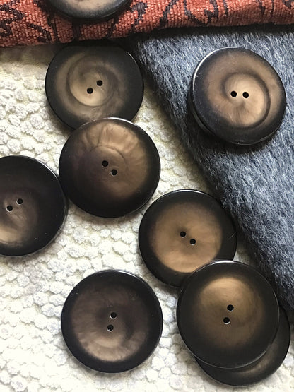 ITALIAN QUALITY 2 Hole Dark Chocolate Brown Buttons 1-3/4" (44mm) 72L Vintage Sewing Button for Clothing / Coat & Jacket Buttons 530