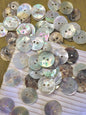 Mother of Pearl 2 Hole 11/16" (18mm) 28L Vintage Shell Buttons #903 Vintage/ Coat Buttons/ Wholesale Decorative Buttons