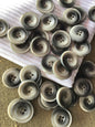 ASH GREY 4 Hole 7/8" Vintage Italian Buttons #966 Vintage Quality Plastic Buttons (23mm) 36L / Wholesale Decorative Buttons