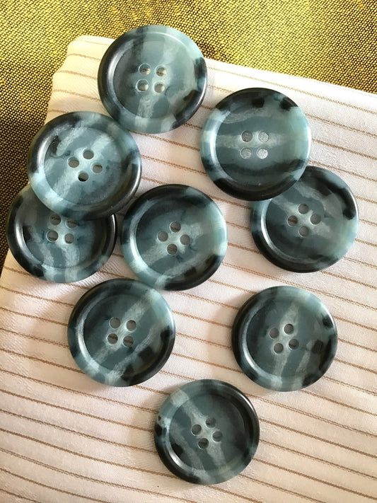 Striped Ocean Waves Italian 4 Hole 1" (25mm) 40L Vintage Buttons #915 Vintage/ Coat Buttons/ Wholesale Decorative Buttons